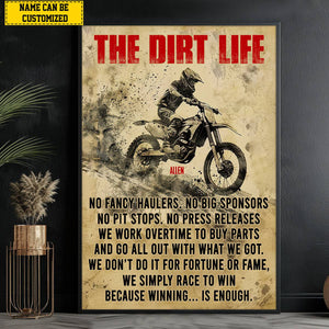 The Dirt Life Motocross-Personalized Motocross Poster Print-Motocross Gift For Boy Man