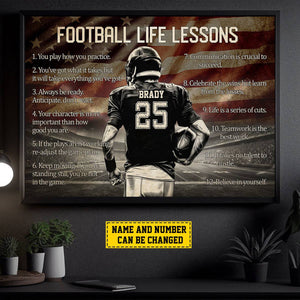 Personalized Football Life Lessons Poster-Gift For Football Lovers