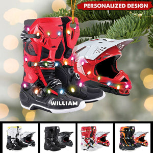 Personalized Motocross Boots Helmet Ornament