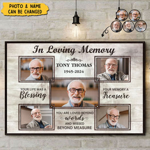 In Loving Memory You Life Was A Blessing - Personalized Poster, Memorial Gift