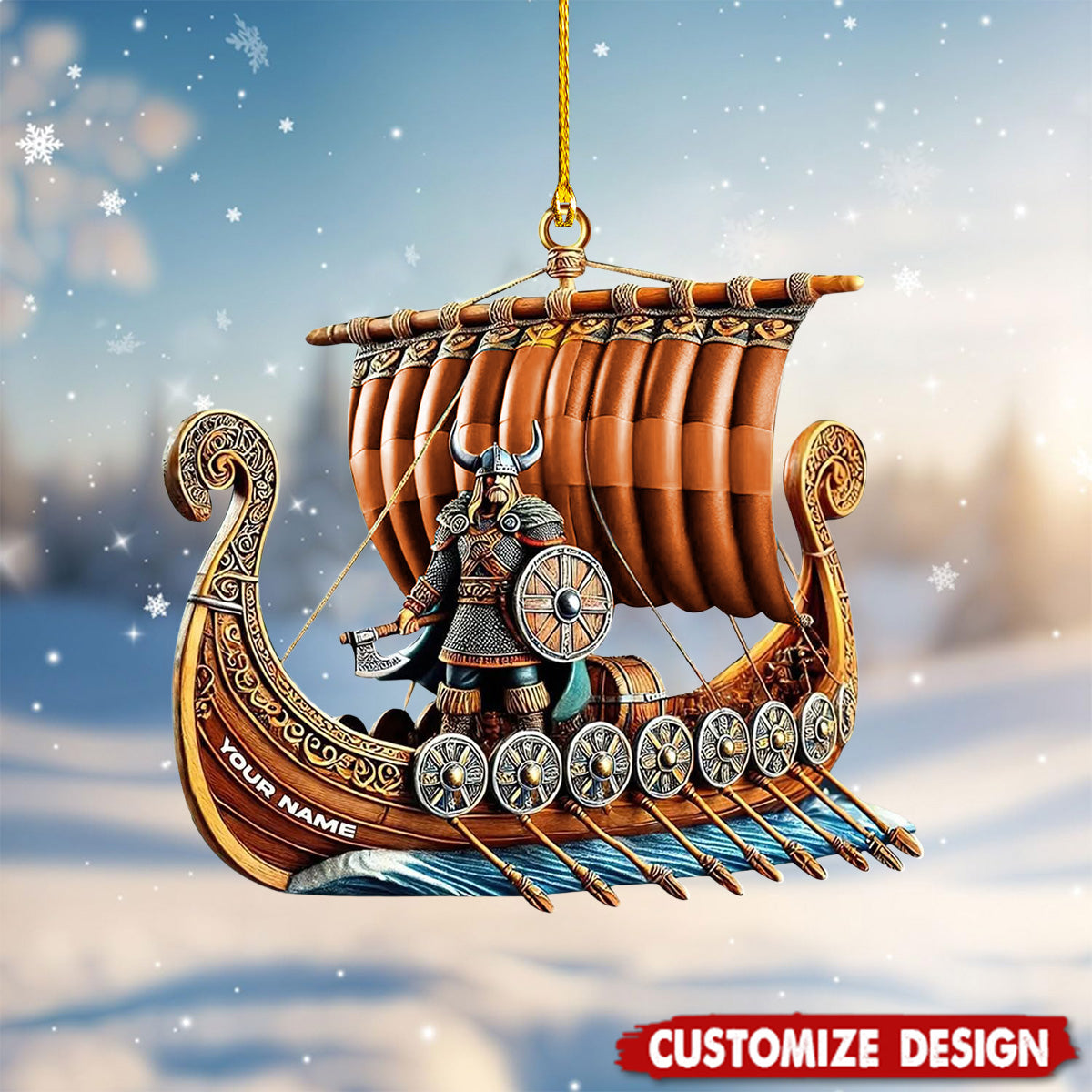 Personalized Viking Ship Christmas Ornament Gift For History Enthusiasts-2024 New Release