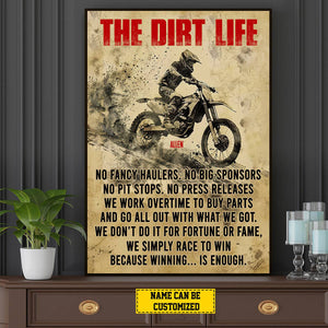 The Dirt Life Motocross-Personalized Motocross Poster Print-Motocross Gift For Boy Man