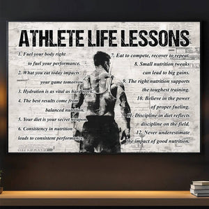 Athlete Life Lessons-Personalized Motivational Athlete Poster-Gift For Athlete Lovers