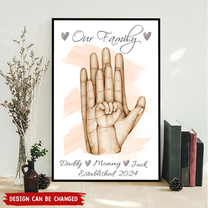 Family Hands - Personalized Poster, Gift For Family