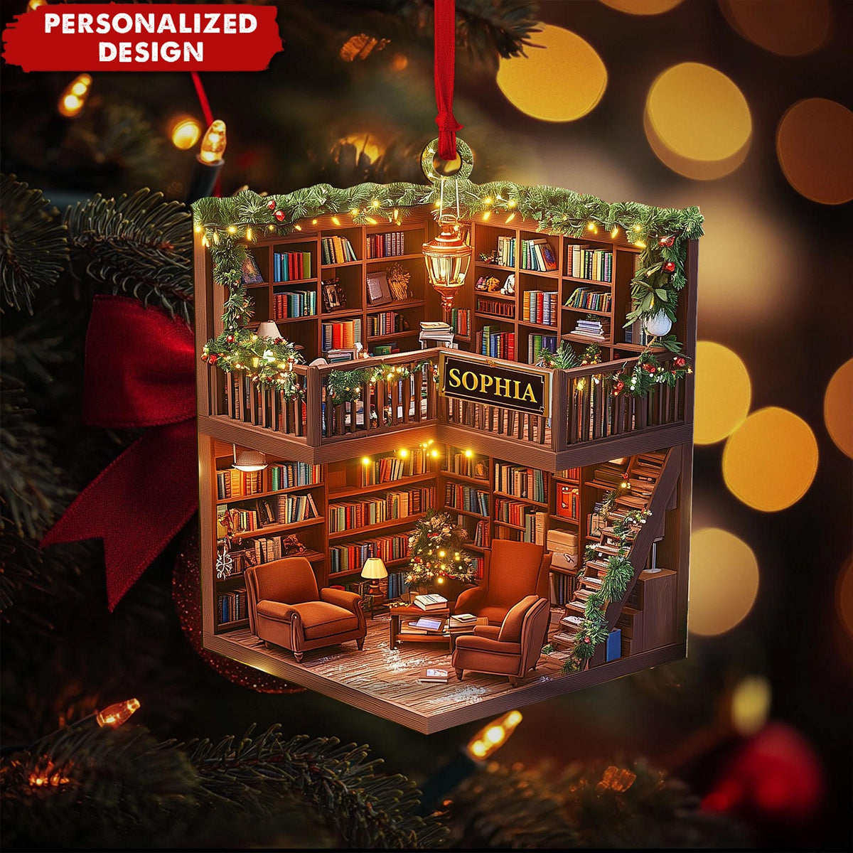 Personalized Book Store Ornament-Gift for Book Lovers-2024 New Release