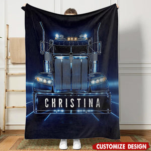 Personalized Trucker Blanket - Gift For Trucker