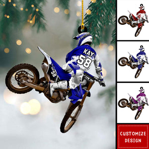 Personalized Motocross Racer Ornament, Gifts For Dirt Bike Player - 2024 New Release