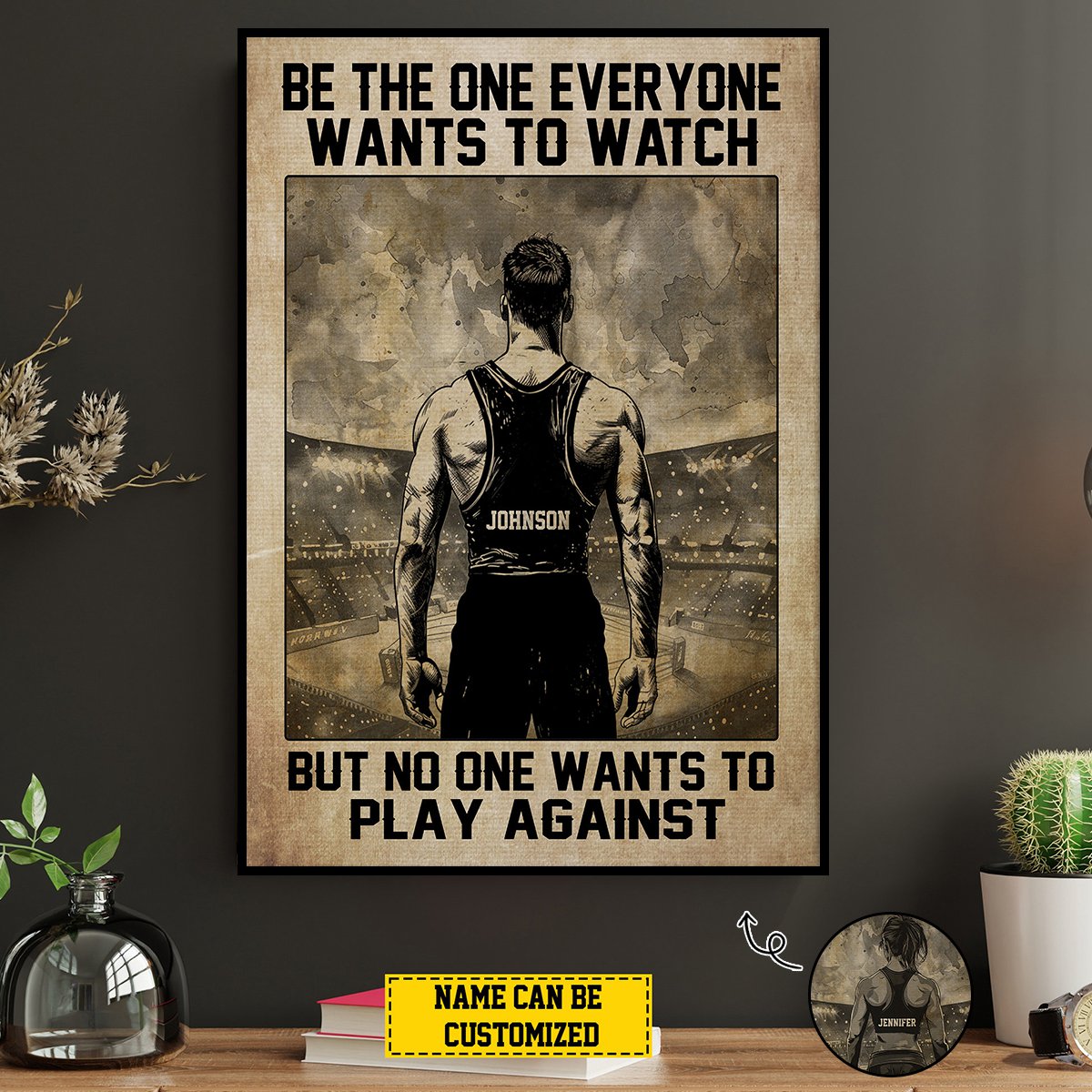 Personalized Vintage Wrestling Motivation Poster-Gift For Wrestling Lovers