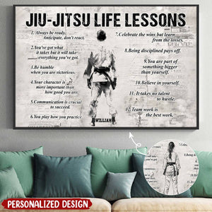 Personalized Jiu-Jitsu Life Lessons Poster - Gift For Jiu-Jitsu Lovers