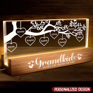 Grandkids Make Life More Grand-Personality Acrylic LED Night Light-Gift For Grandma, Mom