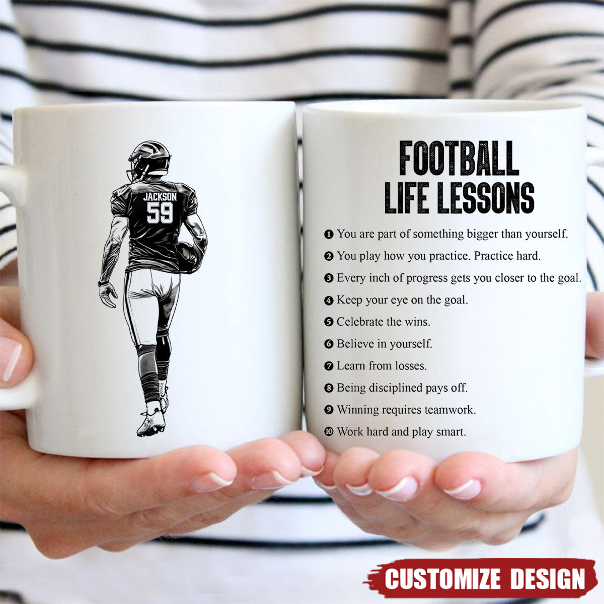 Personalized American Football Mug - Gift For American Football Lover