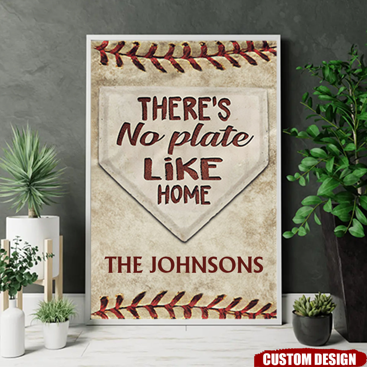 Personalized Baseball No Plate Like Home Poster