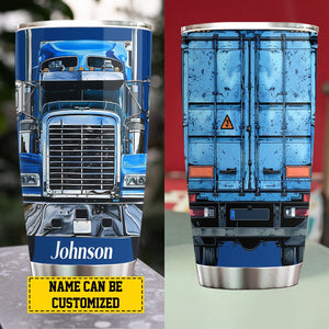 Personalized Trucker Stainless Steel Tumbler, Tumbler Gifts For Truck Drivers