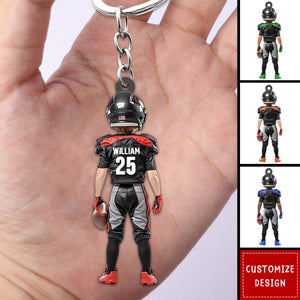 Personalized Kid American Football Keychain -Gifts For American Football Lovers