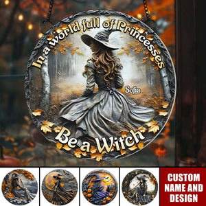 Personalized Halloween Gifts For Witch Lovers Suncatcher Ornament