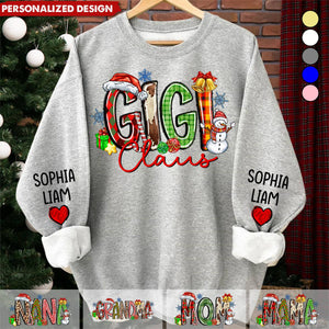 2024 New Release Personalized Christmas Blessed Grammy Nana Mimi Gigi And Grandkids Sweatshirt