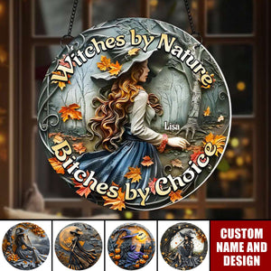 Personalized Halloween Gifts For Witch Lovers Suncatcher Ornament