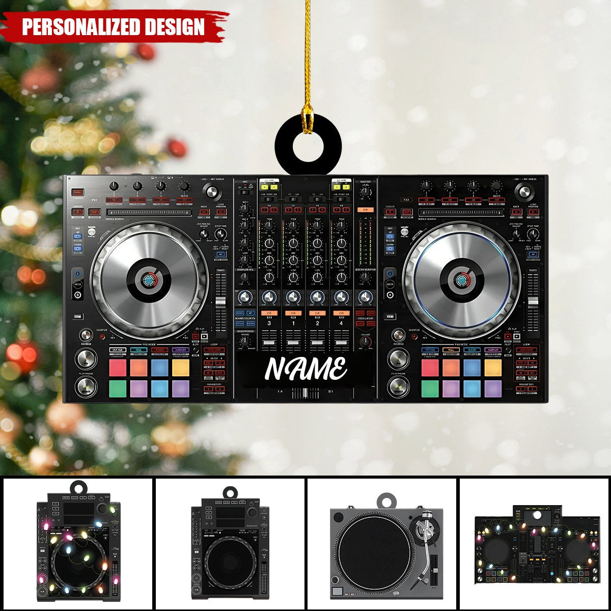 Personalized DJ Mixer Table Christmas Ornament