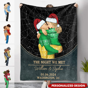 2024 New Release Star Map Couple I Love You To The Stars-Personalized Blanket-Gift For Couple