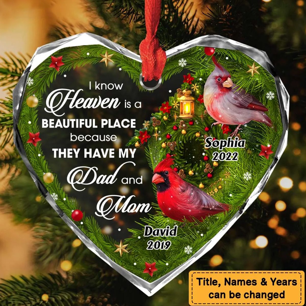 2024 New Release Personalized I Know Heaven Is A Beautiful Place For Loss Of Mom Dad Memorial Heart Ornament