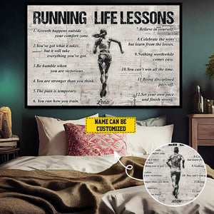 Personalized Running Life Lessons Poster-Gift For Running Lovers