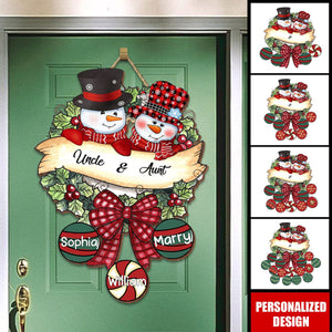 2024 New Release Snowman Grandpa & Grandma Mom & Dad-Christmas Ball Kids Personalized Wood Sign