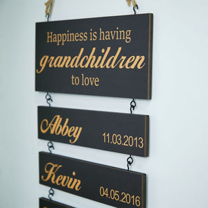 Personalized Wooden Family Tree Sign - Gift For Grandparents