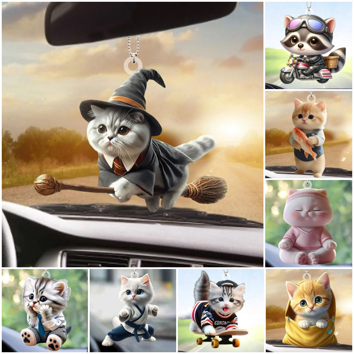 Magic Cat-Halloween Gifts For Cat Lovers Car Ornament