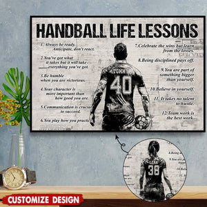 Personalized Handball Life Lessons Poster-Gift For Handball Lovers