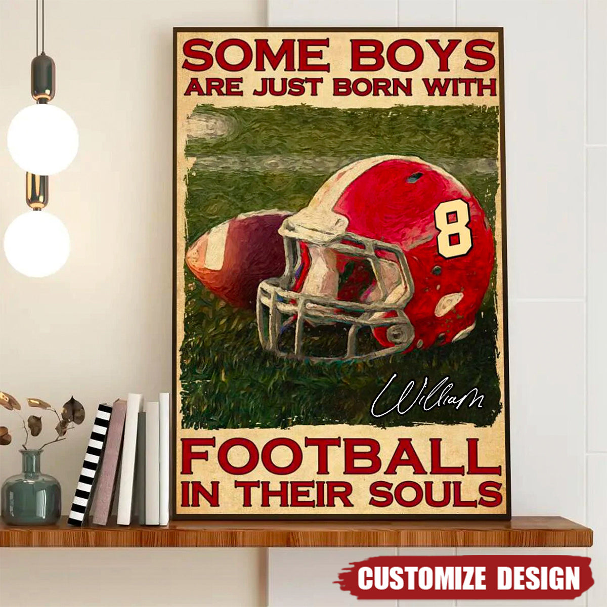 Personalized American Football Poster - Gift For American Football Lover