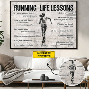 Personalized Running Life Lessons Poster-Gift For Running Lovers