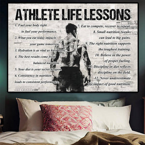 Athlete Life Lessons-Personalized Motivational Athlete Poster-Gift For Athlete Lovers