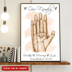 Family Hands - Personalized Poster, Gift For Family