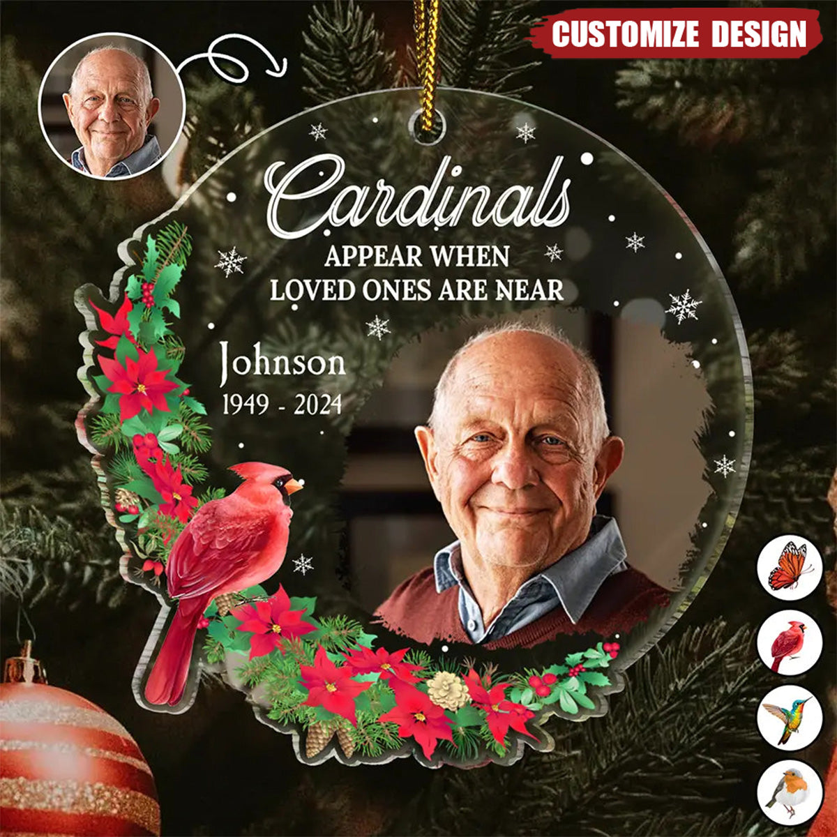 Custom Photo Memorial When Loved Ones Are Near - Personalized Shaped Acrylic Ornament - 2024 New Release