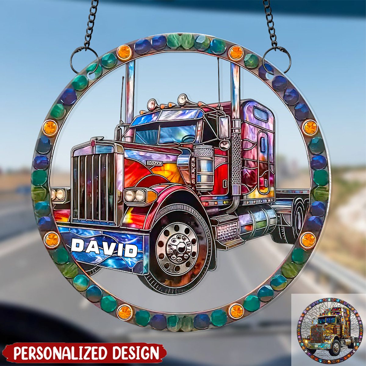 Personalized Gifts For Truck Lovers-Truck Acrylic Suncatcher Ornament