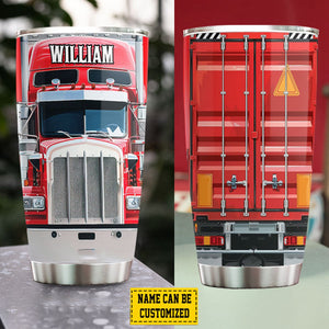 Personalized Trucker Stainless Steel Tumbler, Tumbler Gifts For Truck Drivers