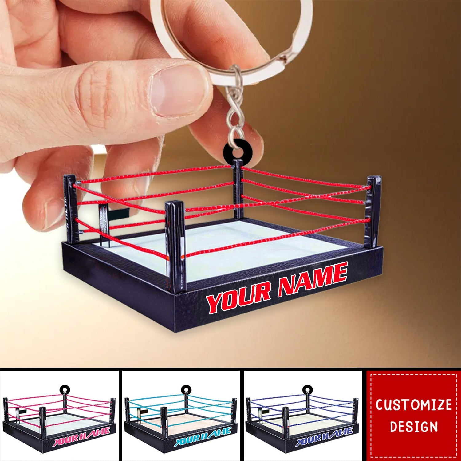 Personalized Wrestling Keychain, Gift For Wrestler