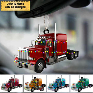 Personalized Truck Christmas Ornament / Keychain - Gift For Trucker