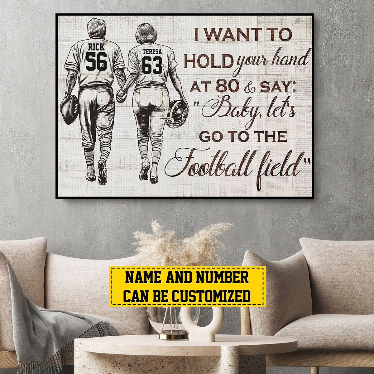 I Want To Hold Your Hand - Personalized Football Poster-Gift For Football Lovers