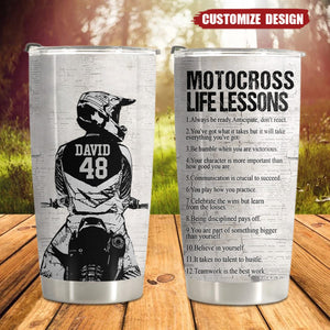 Personalized Motocross Life Lessons Tumbler - Gift For Motocross Lovers