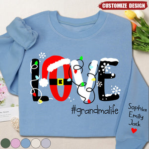 2024 New Release Personalized Love grandmalife Christmas With Grandkids Sweatshirt