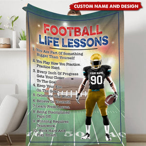 American Football Life Lessons Custom Blanket Gift For Football Player Football Lovers