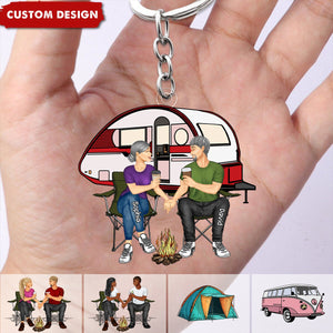 New Release-Camping Couple Making Memories One Campsite At A Time Personalized Keychain-Gift For Couple