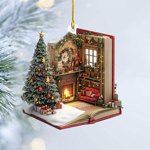 Christmas Book Acrylic Ornament-Gift Book Lover-2024 New Release