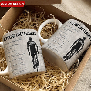 Personalized Cycling Life Lessons Mug-Gift For Cycling Lovers