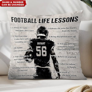 Gift For American Football Lovers-Personalized American Football Life Lessons Pillow