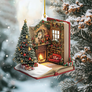 Christmas Book Acrylic Ornament-Gift Book Lover-2024 New Release