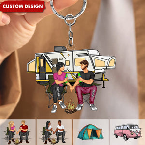 New Release-Camping Couple Making Memories One Campsite At A Time Personalized Keychain-Gift For Couple