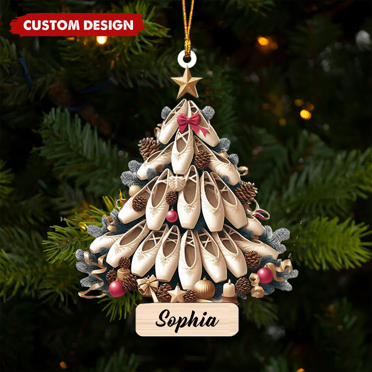 Personalized Ballet Shoes Christmas Ornament, Gift For Ballet Dancers - 2024 New Release