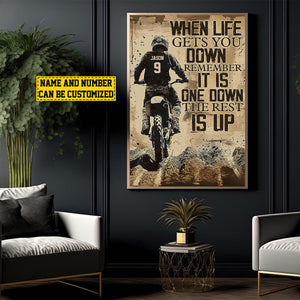 When Life Gets You Down Remember-Personalized Dirt Bike Poster-Gift For Motocross Lovers